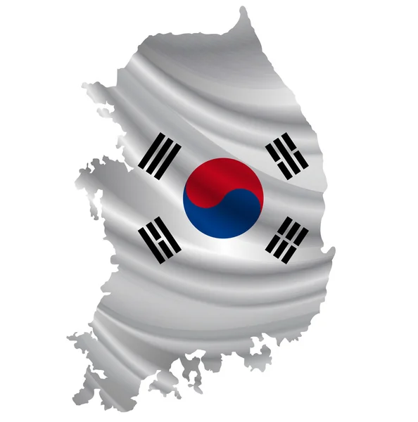 Korea vlag Kaartpictogram — Stockvector